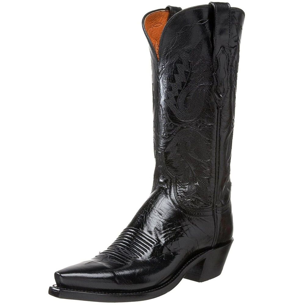 1883 by Lucchese Black Leather Sharp Snip Toe Western Cowgirl Boots Size US 6.5 - Picture 1 of 9